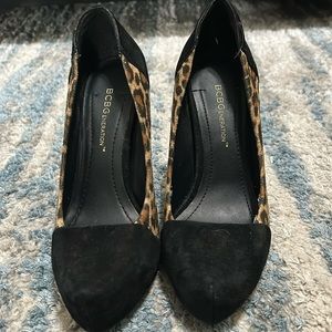 BCBG Suede Leopard Heels